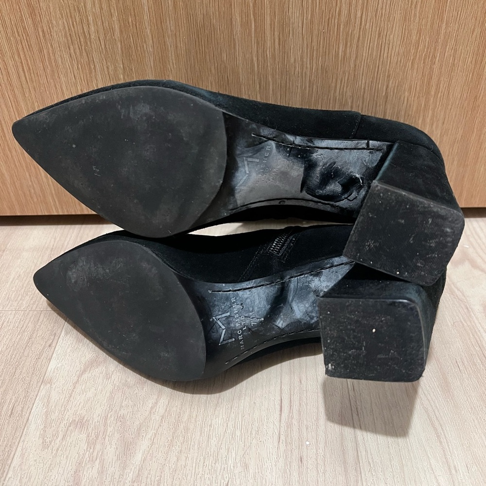 Marc Fisher Black Suede Ankle Booties - Picture 4 of 5
